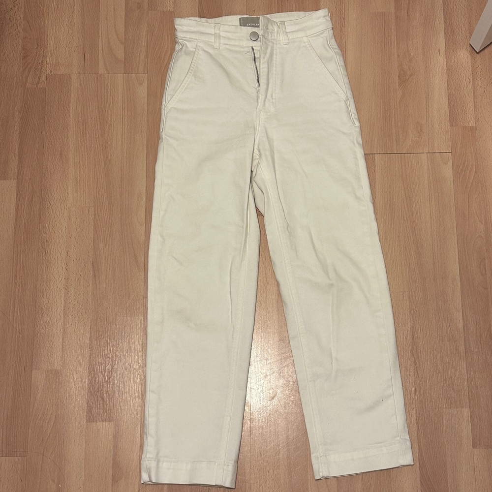 White Everlane Straight Leg Crop Jean
